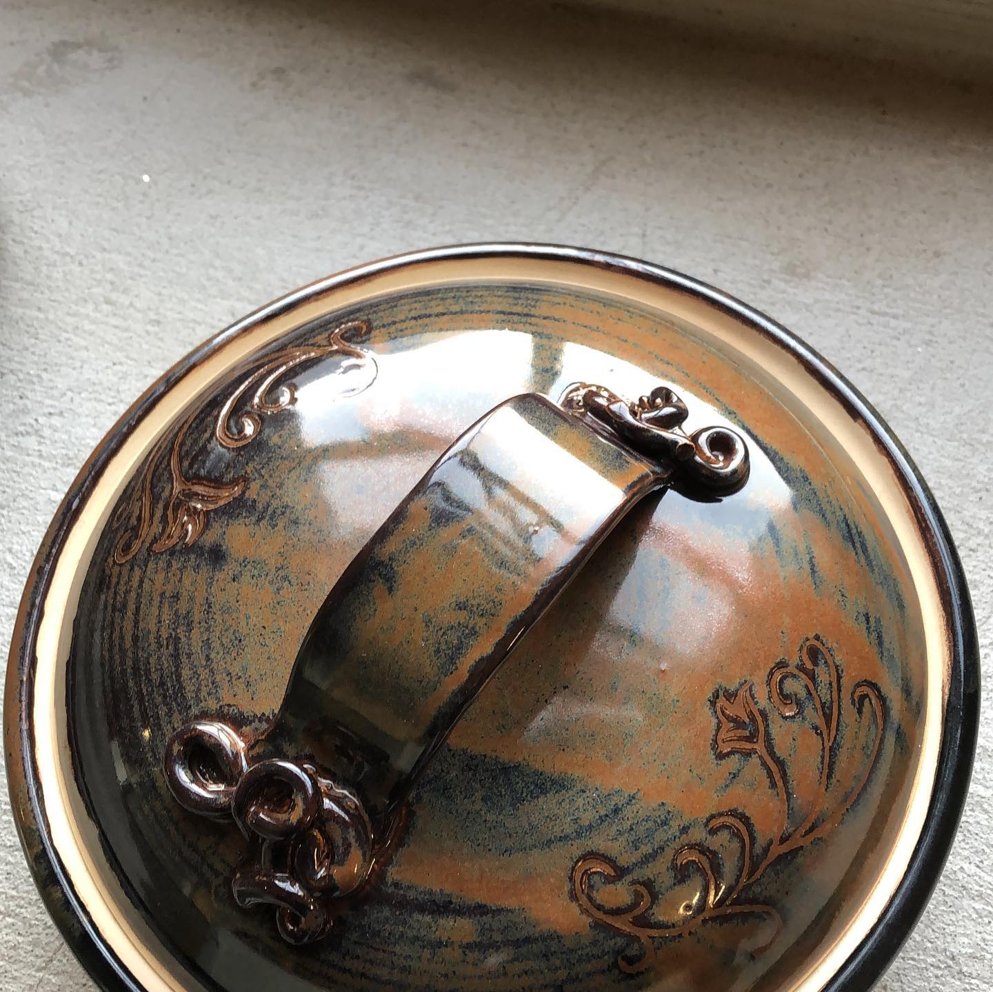 Trailing plant in decorated pot