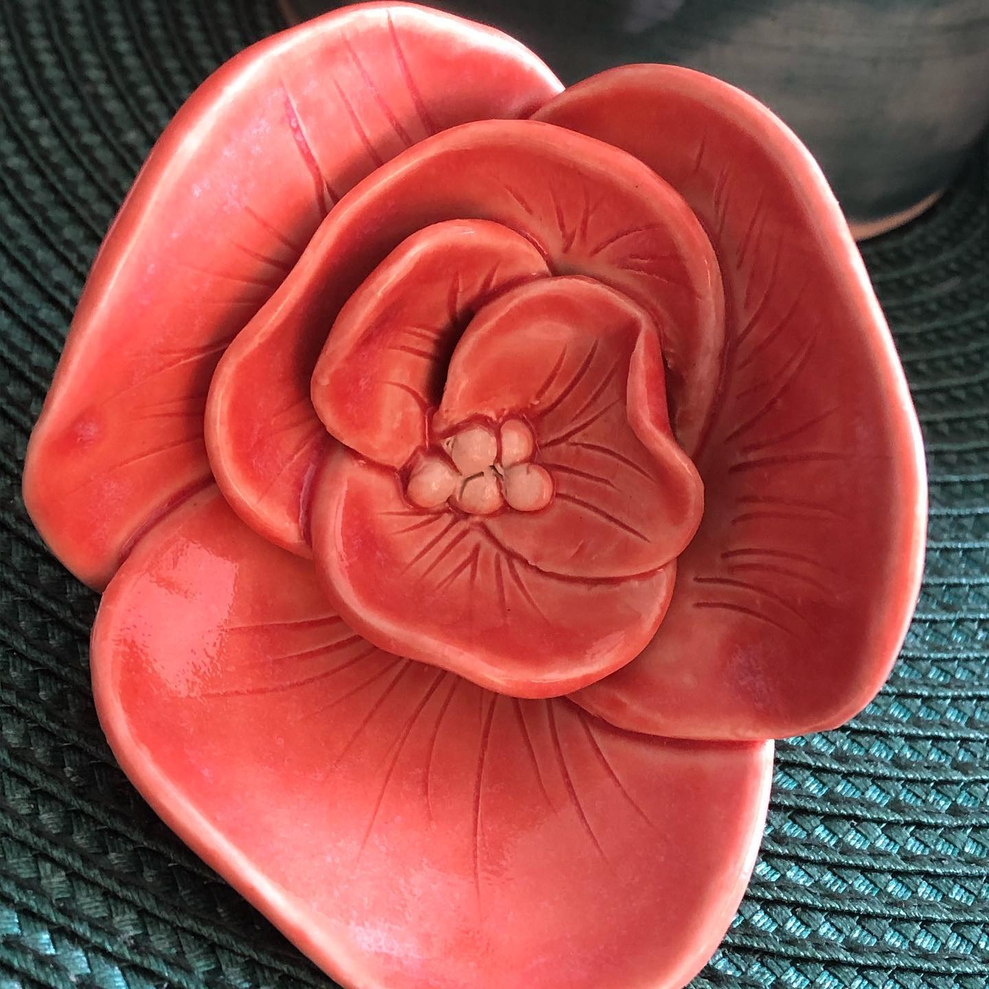Sculptural ceramic flower